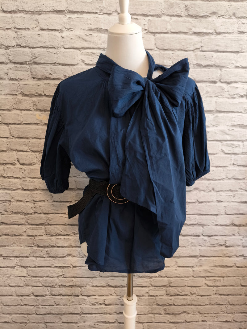 Schluppenbluse- Marineblau