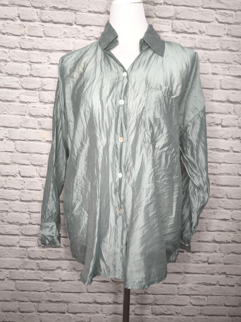 Transparentes Hemd Tencel- Salbei