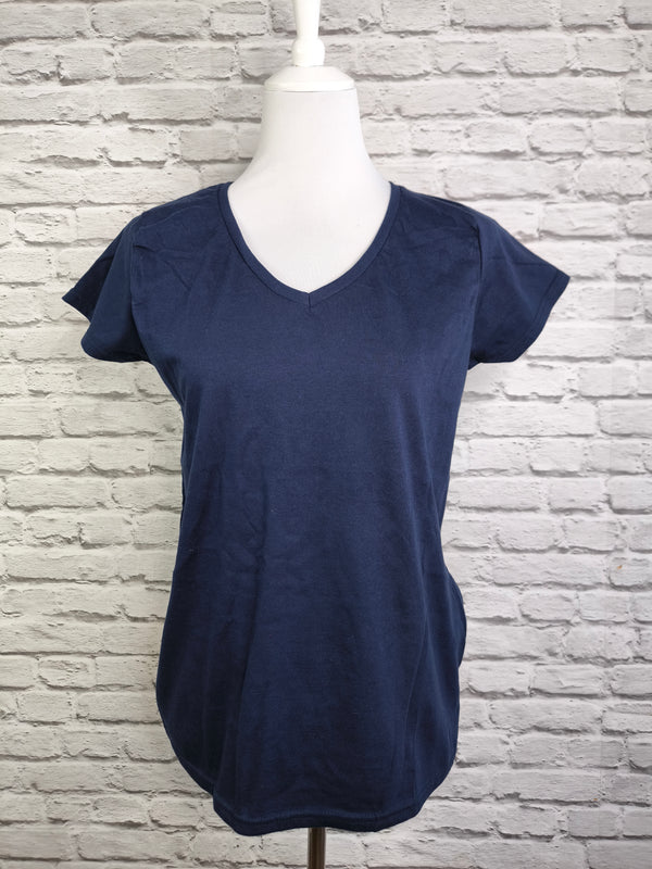 T-SHIRT mit V- Ausschnitt Iconic- Navy