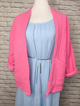 Kimonojacke aus Musselin- Candy Pink