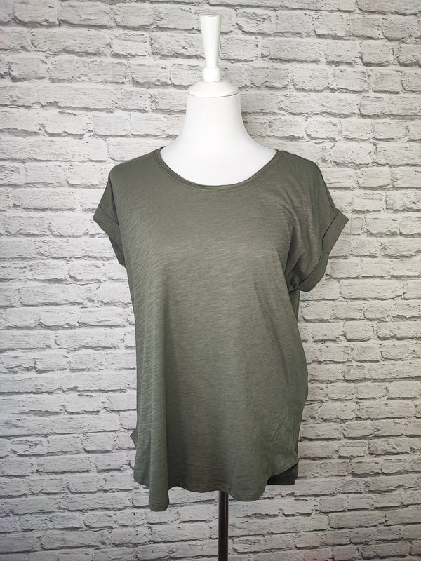 T- Shirt Ladie Long Slub-  Olive