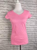 T-SHIRT mit V- Ausschnitt- Orchid Pink