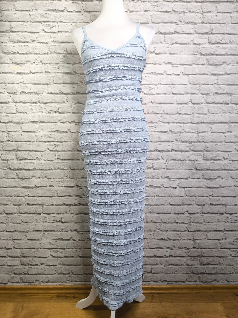 Schlauchkleid- Blaugrau
