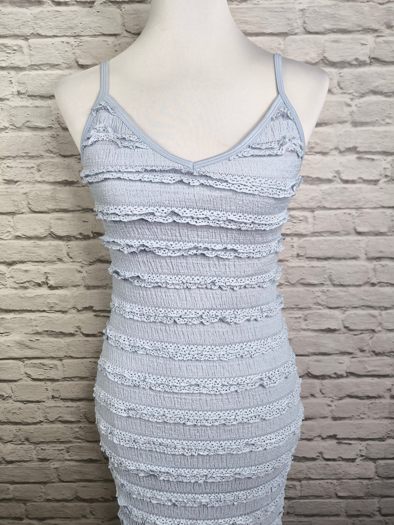 Schlauchkleid- Blaugrau