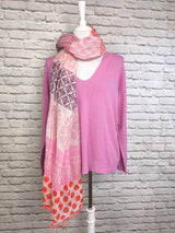 Nahtloser ULTRA FINE Strickpullover V-Ausschnitt und Kaschmir-Touch- DUNKLER SOMMER