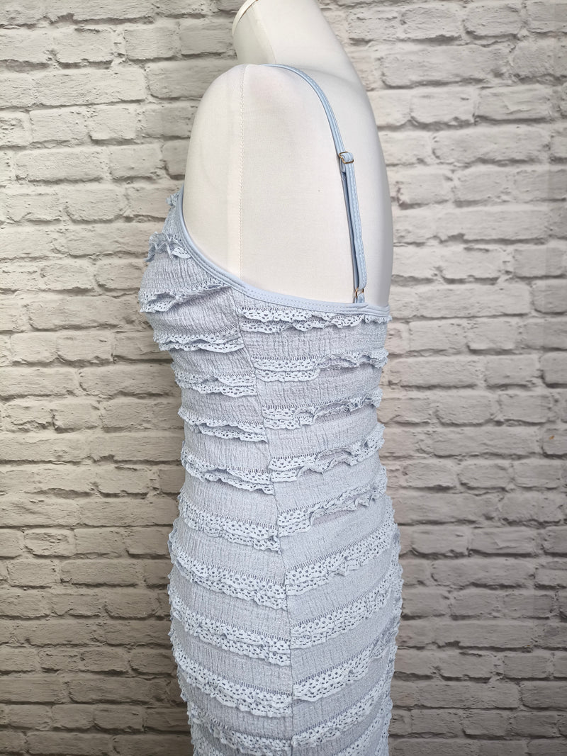 Schlauchkleid- Blaugrau