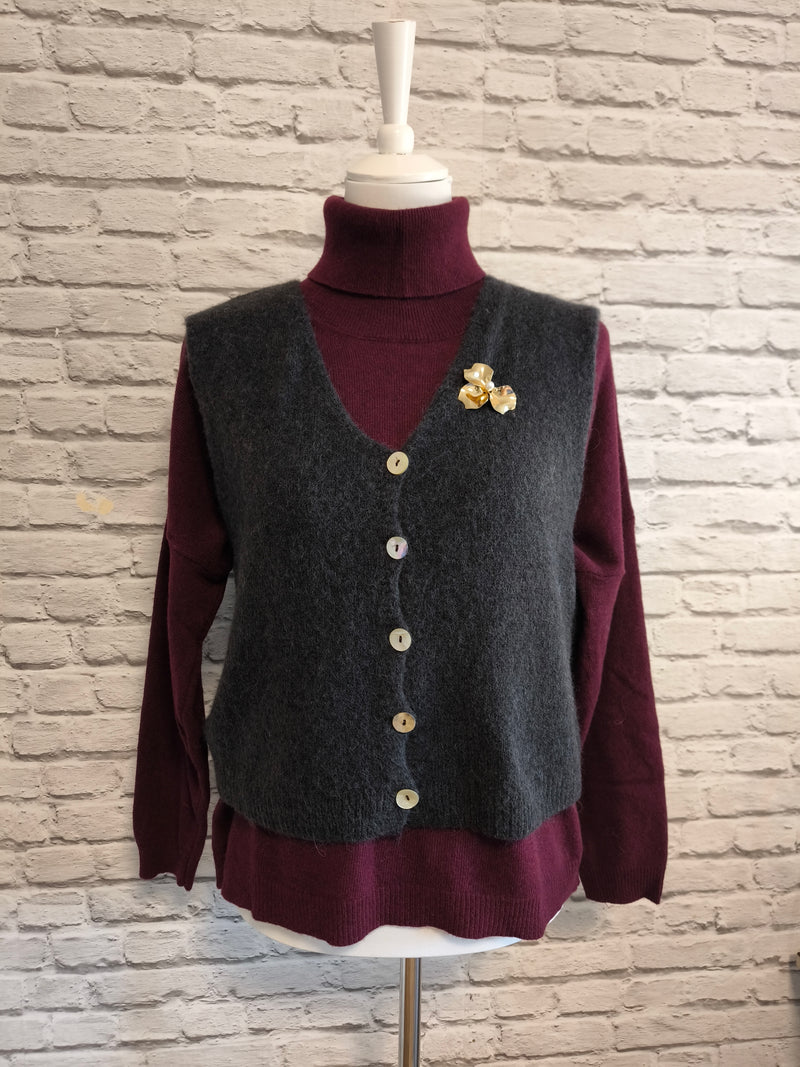 Ohrstecker/ Brosche Floral groß