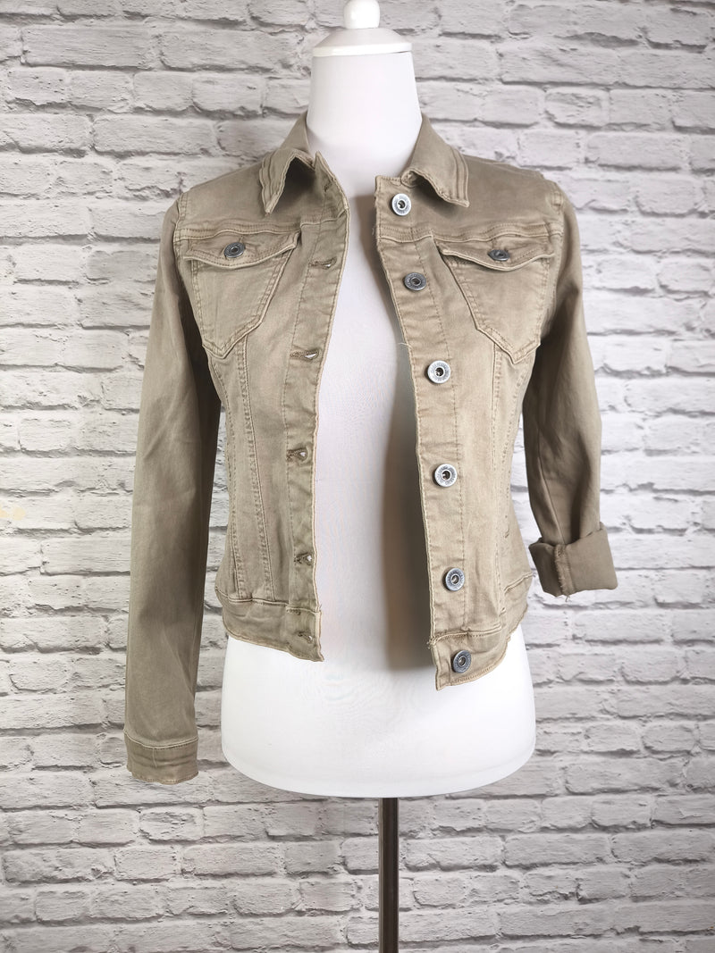 Jeansjacke mit Stretch- Taupe