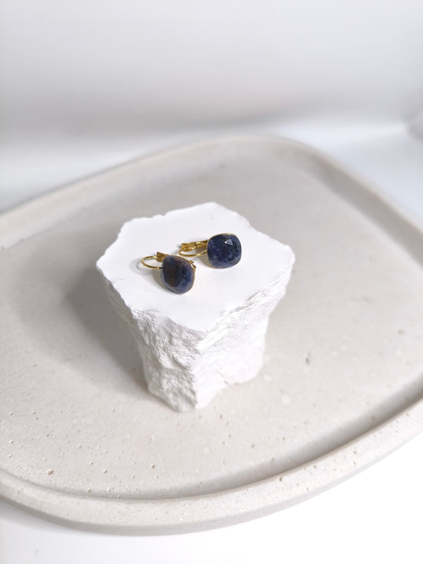 Kleine Ohrhänger mit Naturstein- Sodalith