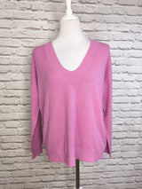 Nahtloser ULTRA FINE Strickpullover V-Ausschnitt und Kaschmir-Touch- DUNKLER SOMMER