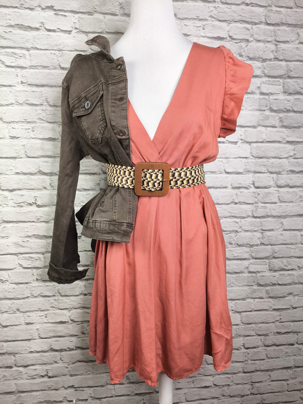 Jeansjacke mit Stretch- Braun