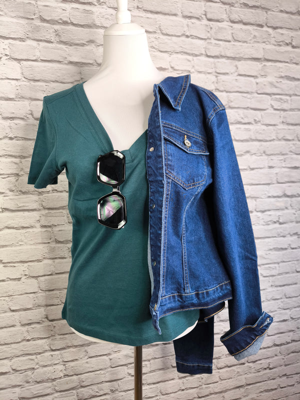 Jeansjacke mit Stretch- Denimblue