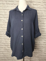 Musselinbluse- Navy