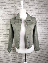 Jeansjacke mit Stretch- Grüngrau