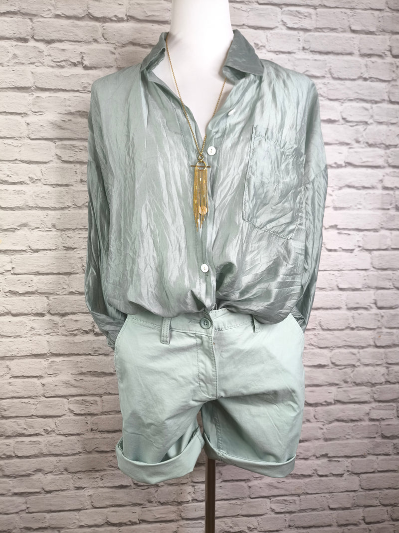 Transparentes Hemd Tencel- Salbei