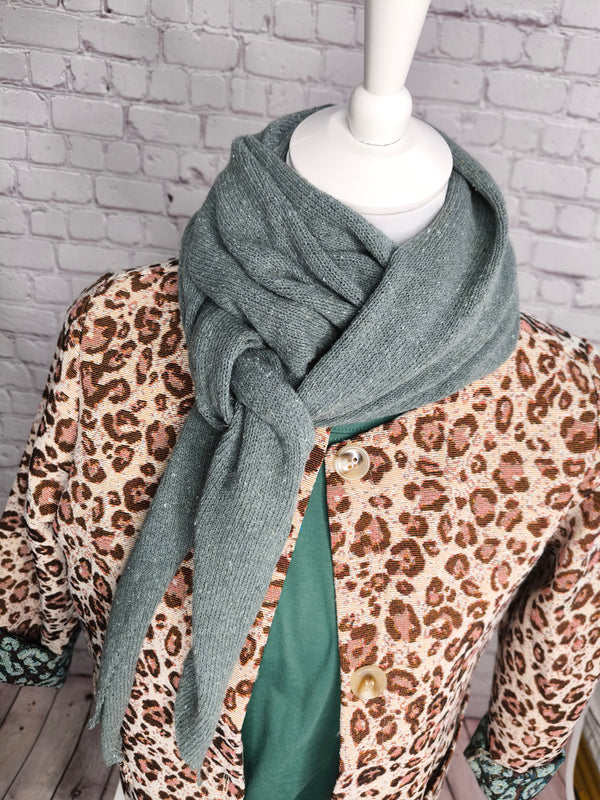 Dreieck Sommertuch Poncho- Eukalyptus meliert