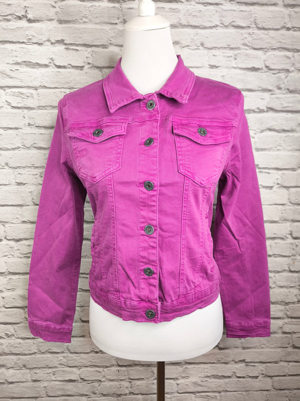 Jeansjacke mit Stretch- Fuchsia