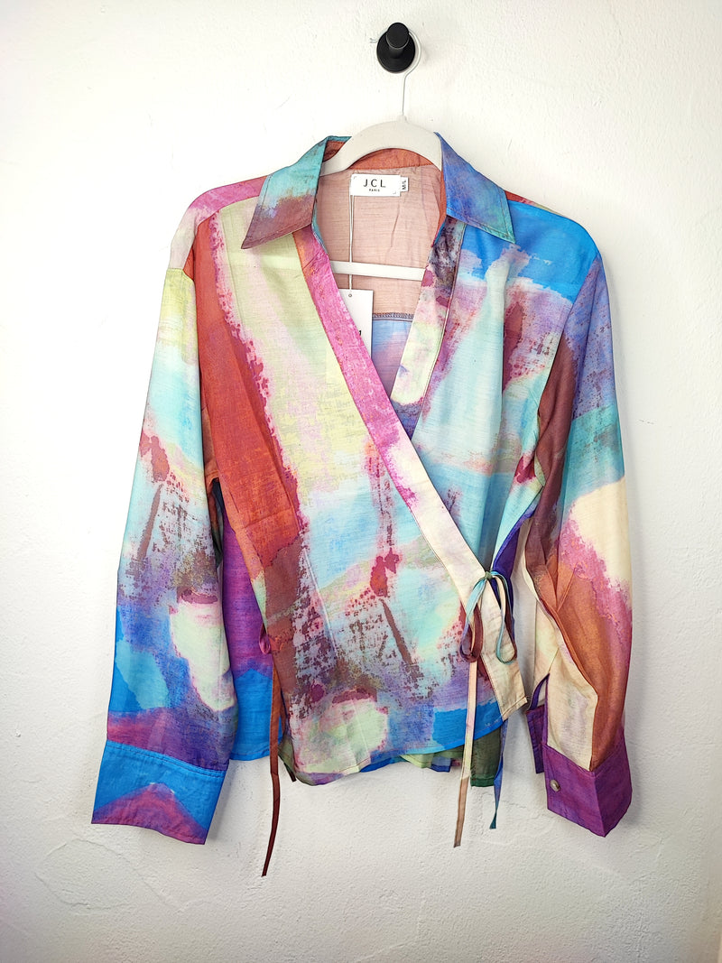 Kimono Wickelbluse Multicolor