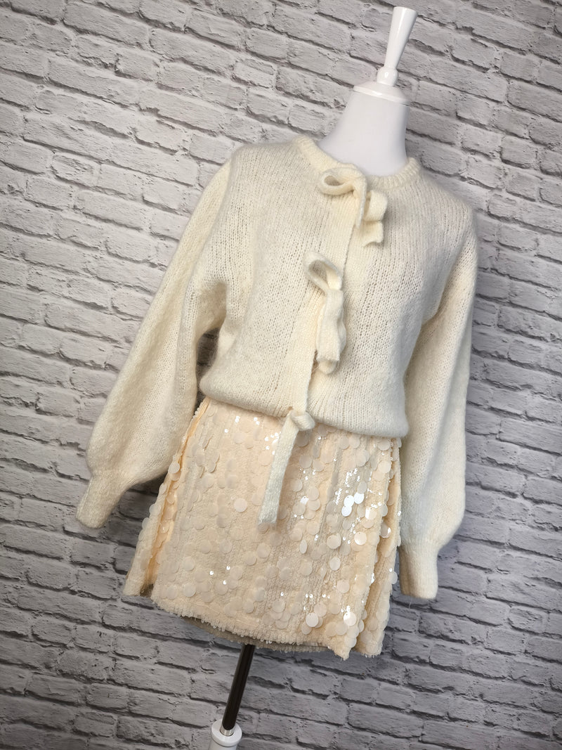 Must- Have- Minirock- Offwhite mit Pailletten