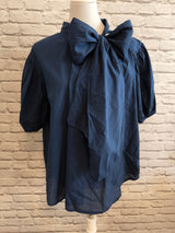 Schluppenbluse- Marineblau