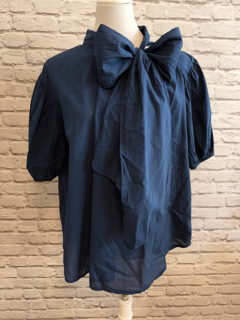 Schluppenbluse- Marineblau