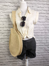 Hochwertige Stickerei- Bluse- Beige