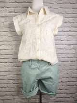 Hochwertige Stickerei- Bluse- Beige