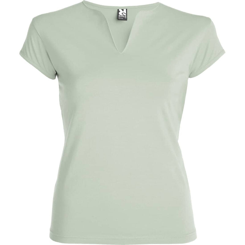 T-SHIRT mit V- Ausschnitt BELICE- Mist Green