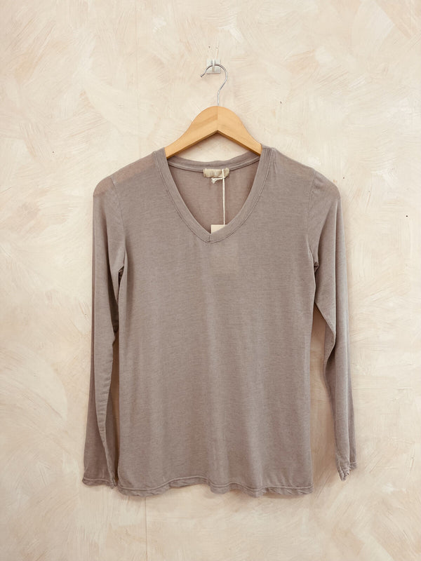 Pullover aus Kaschmir mit V-Ausschnitt- DUNKLER FRÜHLING SOMMER