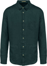 Vorgewaschenes Leinen-Hemd MEN - VERDANT WINTER