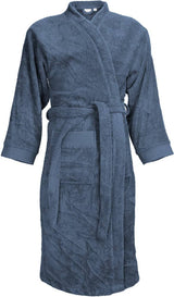 BADEMANTEL MIT SCHALKRAGEN - ABGEGRAUTES DENIMBLAU -SMART SUMMER
