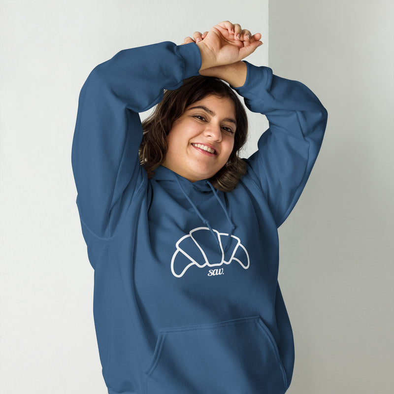 CROISSANT SAW. Unisex-Kapuzenpullover- verschiedene Farbtypen