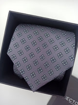 Stahlgraue Diamanten- Krawatte- HECTOR POWE